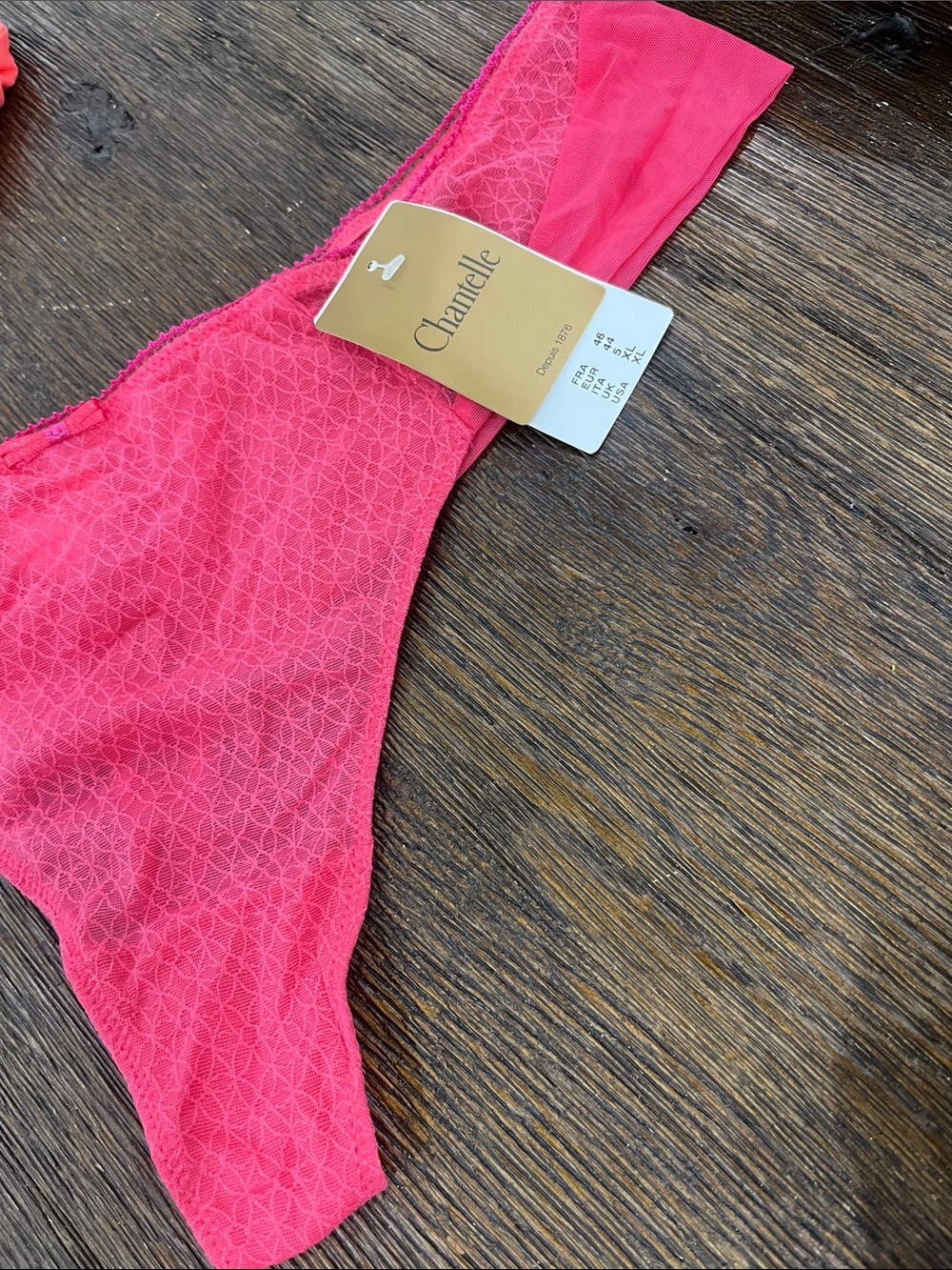 Chantelle Hot Pink Lace Bikini Brief